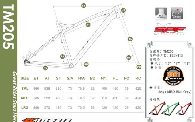 XC marco ligero de la bici de la montaña de Hardtail 1570 gramos de marginado de la liberación rápida