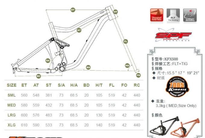 El marco interno de la bicicleta del rastro/de Rounting parte la formación plástica estupenda