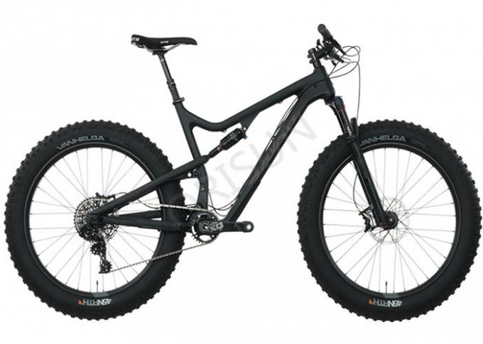 Marco gordo de la bici del carbono de 26 pulgadas, marco gordo negro de la bici del neumático viaje de la rueda de 120 milímetros